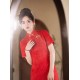 Summer Engagement Jacquard Mid-Length Red Cheongsam Dress Elegant Slimming Banquet Wedding Traditional Chinese Clothing Summer Engagement Jacquard Mid-Length Red Cheongsam Dress Elegant Slimming Banquet Wedding Traditional Chinese Clothing