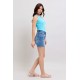 Button Denim Shorts with Pockets Button Denim Shorts with Pockets