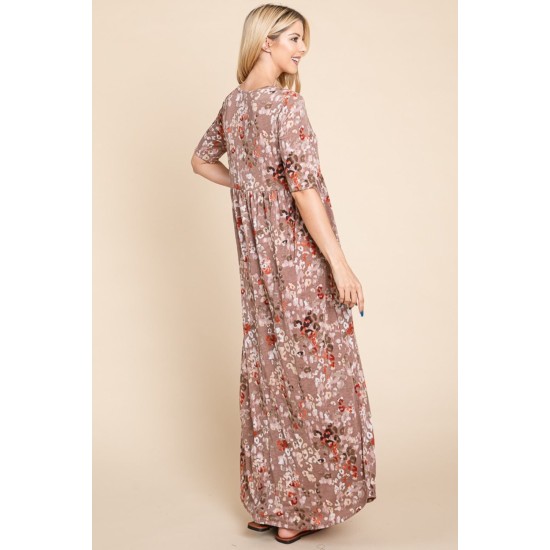 Printed Shirred Maxi Dress Printed Shirred Maxi Dress