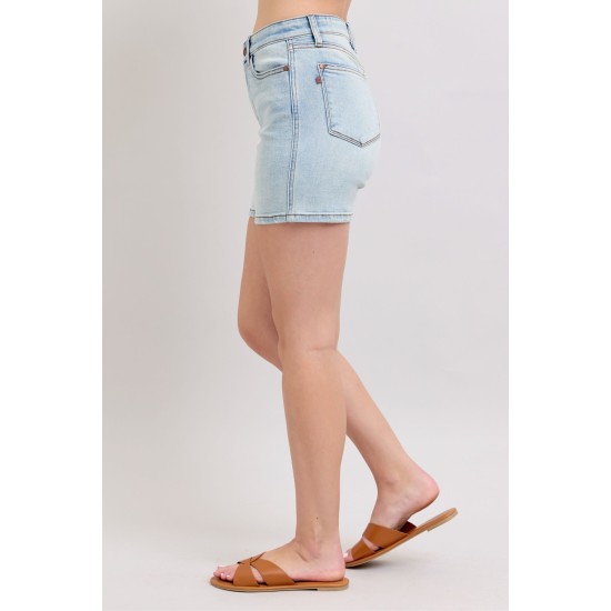Button Denim Shorts with Pocket Button Denim Shorts with Pocket