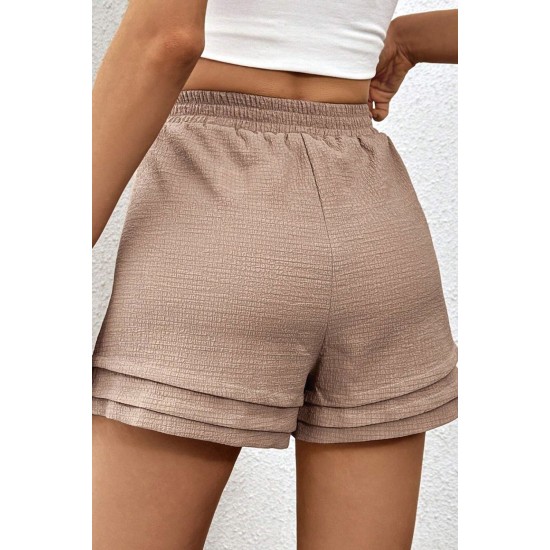 Textured Tiered Edge High Waist Shorts Textured Tiered Edge High Waist Shorts