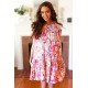 Multicolor Geometric Midi Flutter Sleeve Dress Multicolor Geometric Midi Flutter Sleeve Dress