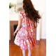 Multicolor Geometric Midi Flutter Sleeve Dress Multicolor Geometric Midi Flutter Sleeve Dress