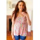 Summer Days Floral Smocked Shoulder Tie Top in Ivory & Fuchsia Summer Days Floral Smocked Shoulder Tie Top in Ivory & Fuchsia