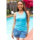 Summer Days Melange Ribbed Henley Button Down Tank in Ice Blue Summer Days Melange Ribbed Henley Button Down Tank in Ice Blue