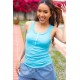 Summer Days Melange Ribbed Henley Button Down Tank in Ice Blue Summer Days Melange Ribbed Henley Button Down Tank in Ice Blue