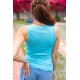 Summer Days Melange Ribbed Henley Button Down Tank in Ice Blue Summer Days Melange Ribbed Henley Button Down Tank in Ice Blue