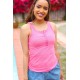 Summer Days Melange Ribbed Henley Button Down Tank in Fuchsia Summer Days Melange Ribbed Henley Button Down Tank in Fuchsia