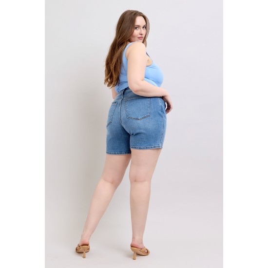 Button Denim Shorts with Pockets Button Denim Shorts with Pockets