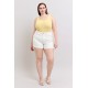 Ainsley High Rise Double Roll Cuffed Shorts in White Ainsley High Rise Double Roll Cuffed Shorts in White
