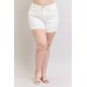 Ainsley High Rise Double Roll Cuffed Shorts in White Ainsley High Rise Double Roll Cuffed Shorts in White