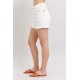 Ainsley High Rise Double Roll Cuffed Shorts in White Ainsley High Rise Double Roll Cuffed Shorts in White