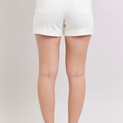 Ainsley High Rise Double Roll Cuffed Shorts in White
