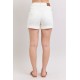 Ainsley High Rise Double Roll Cuffed Shorts in White Ainsley High Rise Double Roll Cuffed Shorts in White