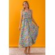 Floral Ruffle Trim Smocked Cami Dress Floral Ruffle Trim Smocked Cami Dress
