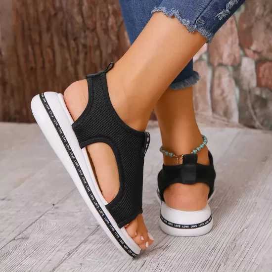 Mesh Open Toe Platform Sandals Mesh Open Toe Platform Sandals