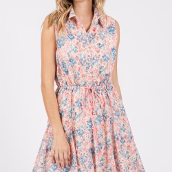 Floral Eyelet Sleeveless Mini Dress