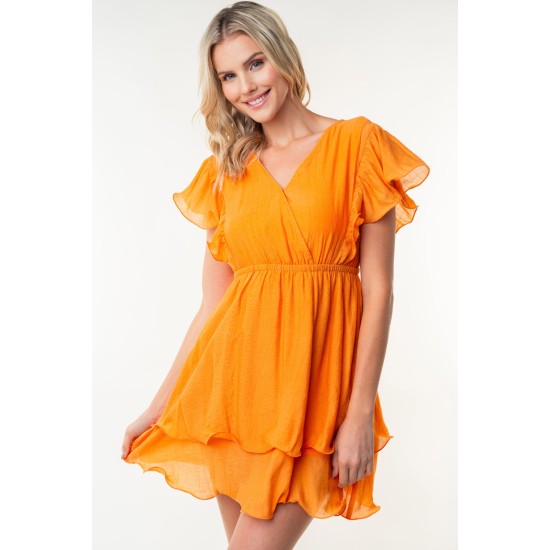 Short Sleeve Woven Layered Dress Short Sleeve Woven Layered Dress