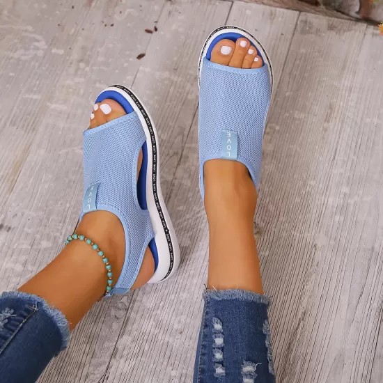 Mesh Open Toe Platform Sandals Mesh Open Toe Platform Sandals