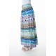 Printed Elastic Waist Band Long Skirt with Tassels in Sage Combo Printed Elastic Waist Band Long Skirt with Tassels in Sage Combo