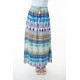 Printed Elastic Waist Band Long Skirt with Tassels in Sage Combo Printed Elastic Waist Band Long Skirt with Tassels in Sage Combo