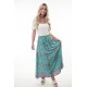 Printed Elastic Waist Band Long Skirt with Tassels in Mint Combo Printed Elastic Waist Band Long Skirt with Tassels in Mint Combo
