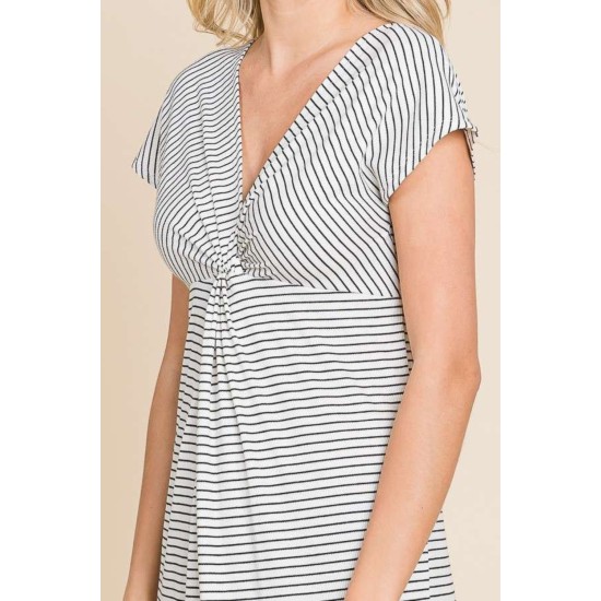 Striped Twisted Detail Dress Striped Twisted Detail Dress