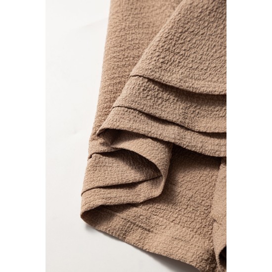 Textured Tiered Edge High Waist Shorts Textured Tiered Edge High Waist Shorts