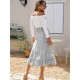 Printed Ruffled Midi Skirt (multiple color options) Printed Ruffled Midi Skirt (multiple color options)