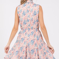 Floral Eyelet Sleeveless Mini Dress