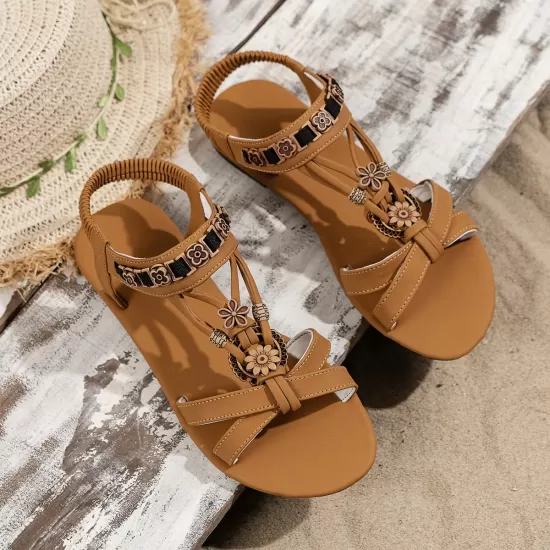Flower Open Toe Flat Sandals Flower Open Toe Flat Sandals