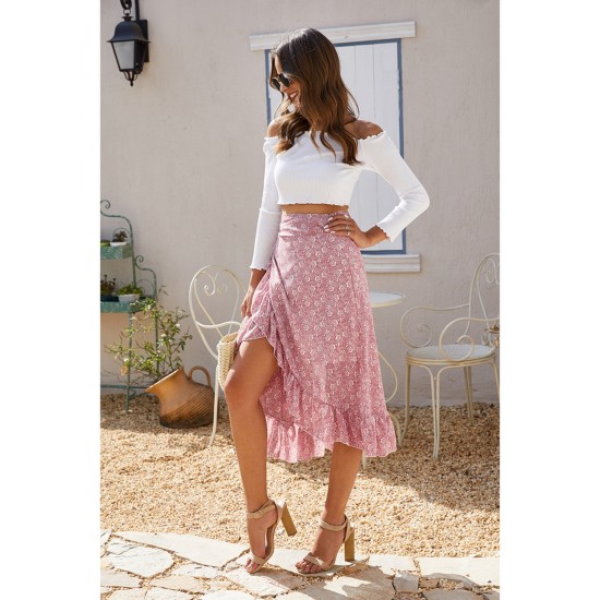 Printed Ruffled Midi Skirt (multiple color options) Printed Ruffled Midi Skirt (multiple color options)