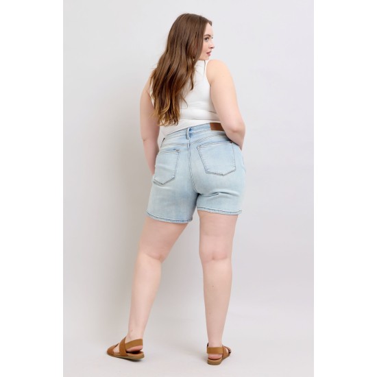 Button Denim Shorts with Pocket Button Denim Shorts with Pocket