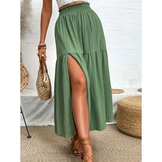 Frill Slit Skirt (multiple color options) Frill Slit Skirt (multiple color options)
