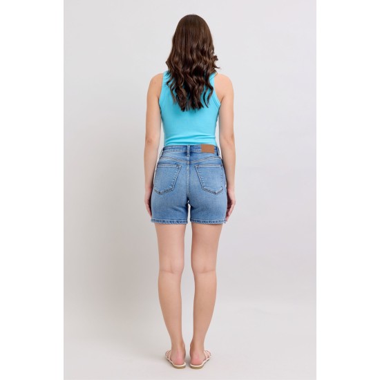 Button Denim Shorts with Pockets Button Denim Shorts with Pockets
