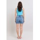 Button Denim Shorts with Pockets Button Denim Shorts with Pockets