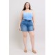 Button Denim Shorts with Pockets Button Denim Shorts with Pockets