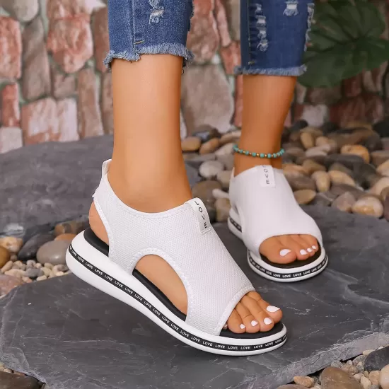 Mesh Open Toe Platform Sandals Mesh Open Toe Platform Sandals