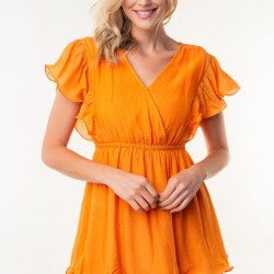 Short Sleeve Woven Layered Dress