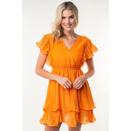 Short Sleeve Woven Layered Dress Short Sleeve Woven Layered Dress