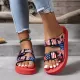 American Flag Patriotic Double Strap Sandals American Flag Patriotic Double Strap Sandals