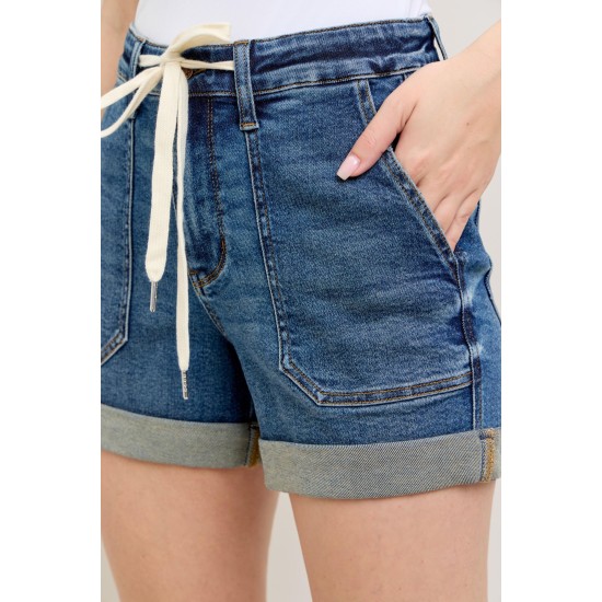 High Rise Cuff Denim Shorts High Rise Cuff Denim Shorts