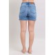 Button Denim Shorts with Pockets Button Denim Shorts with Pockets