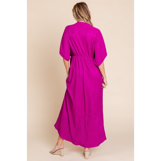Surplice Maxi Dress with Pockets Surplice Maxi Dress with Pockets