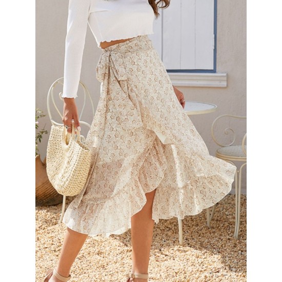 Printed Ruffled Midi Skirt (multiple color options) Printed Ruffled Midi Skirt (multiple color options)