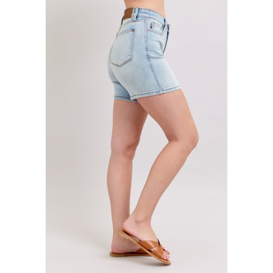 Button Denim Shorts with Pocket Button Denim Shorts with Pocket