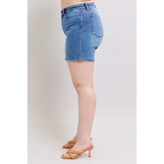 Button Denim Shorts with Pockets Button Denim Shorts with Pockets