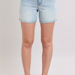 Button Denim Shorts with Pocket