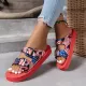 American Flag Patriotic Double Strap Sandals American Flag Patriotic Double Strap Sandals