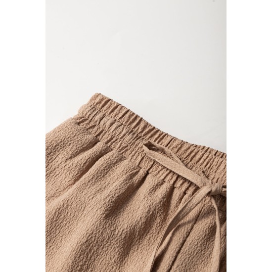Textured Tiered Edge High Waist Shorts Textured Tiered Edge High Waist Shorts